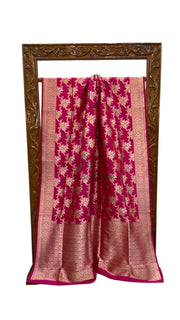 Pure Katan Silk Banarasi Handloom Saree - All over Jaal Work With Meenakari - The Handlooms
