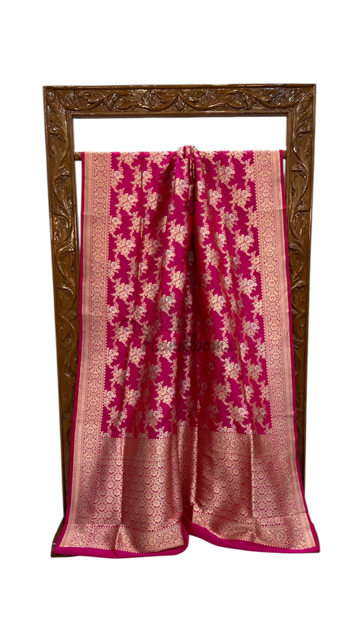 Pure Katan Silk Banarasi Handloom Saree - All over Jaal Work With Meenakari - The Handlooms