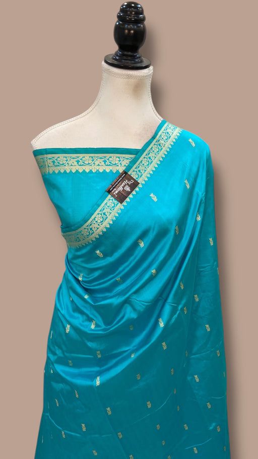 Pure Katan Silk Reshmi Zari Banarasi Handloom Saree - The Handlooms