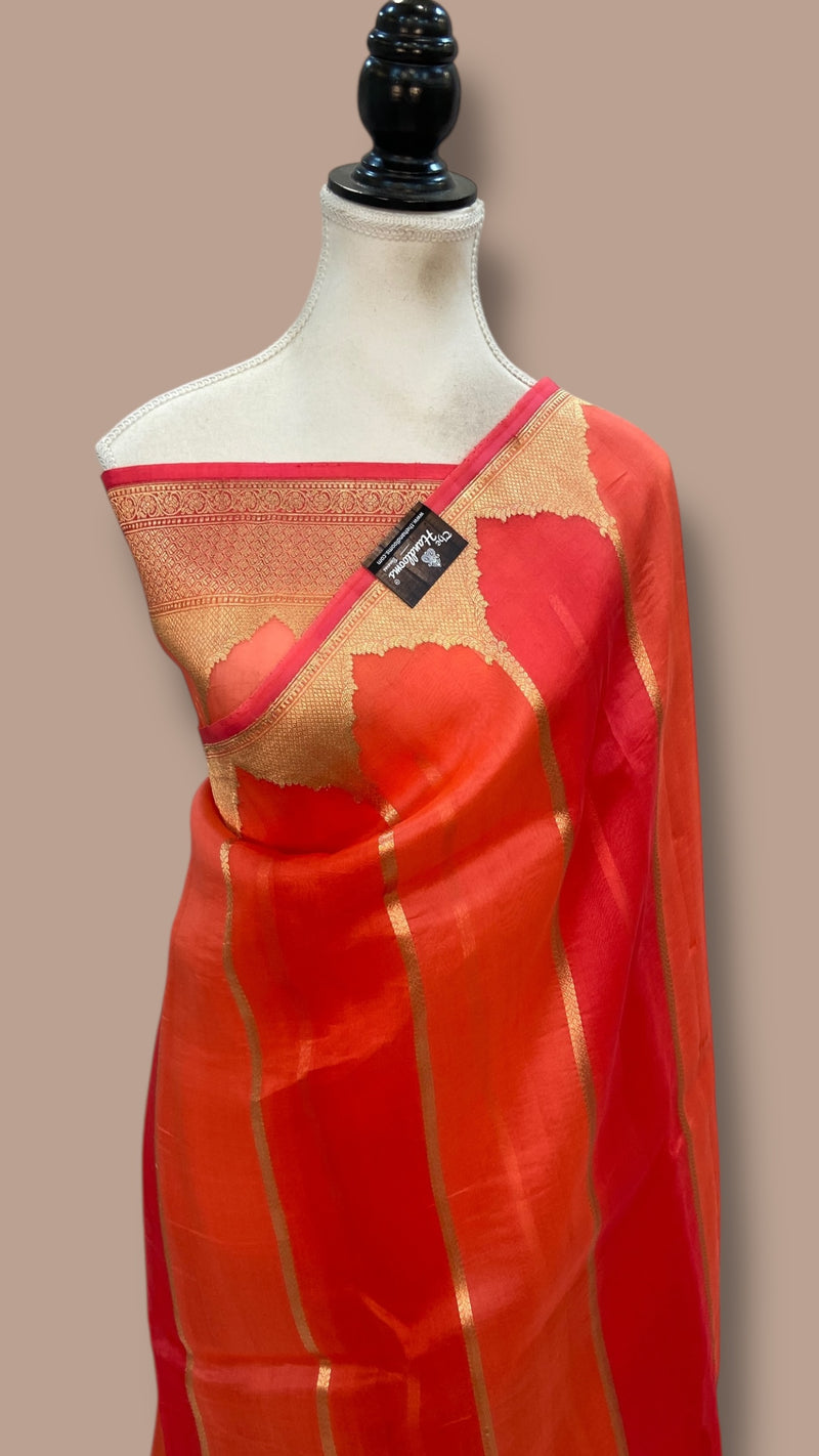 Rangkat Pure Kora Handloom Banarasi Saree