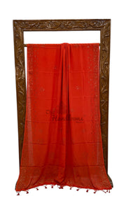Pure Georgette Handloom Banarasi Saree with Siroski Stone Work - The Handlooms