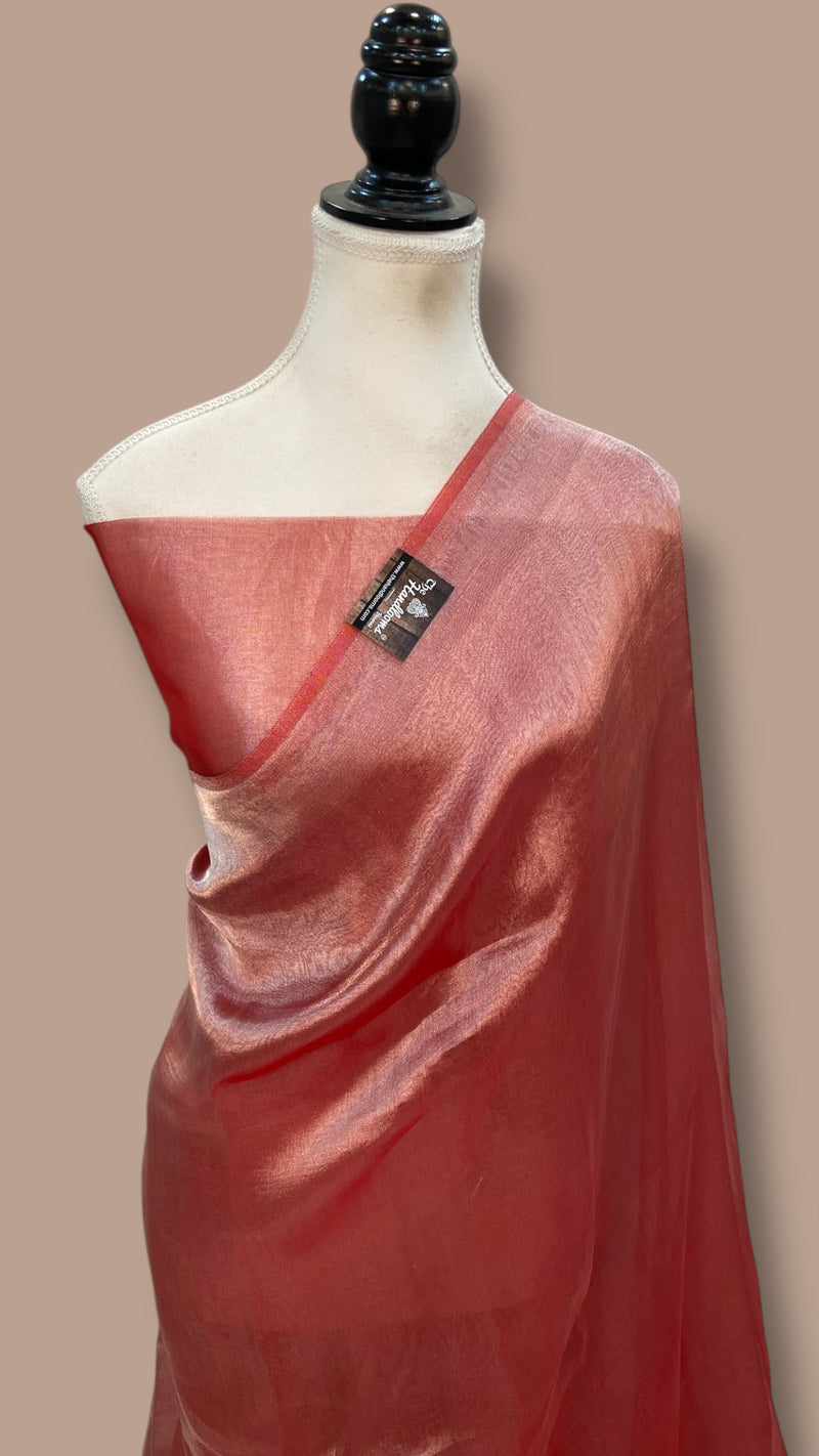Pure Kora Handloom Banarasi Saree - Plain - The Handlooms