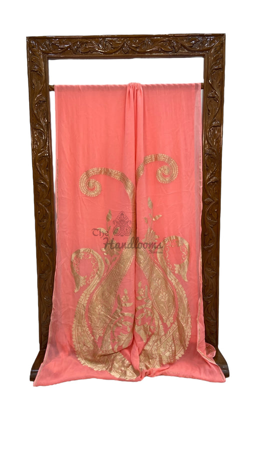 Khaddi Georgette Handloom Banarasi Saree - The Handlooms