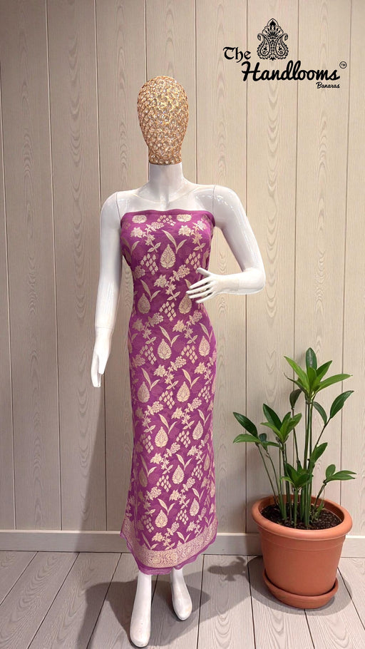 Khaddi Georgette Banarasi Dress material Water Zari - The Handlooms