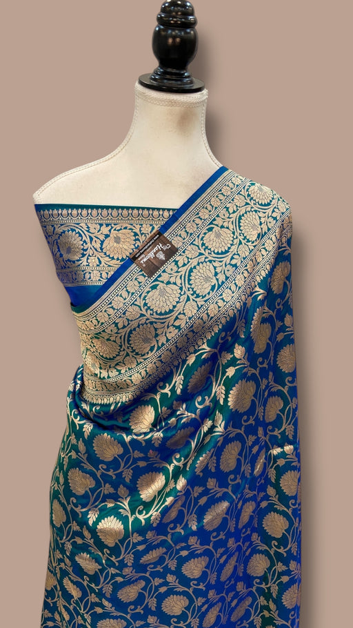 Pure Katan Silk Banarasi Handloom Saree - All Over Jaal Work - The Handlooms