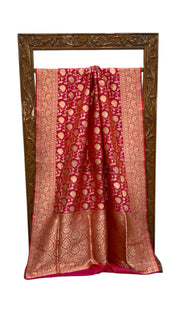 Pure Katan Silk Banarasi Handloom Saree - All Over Jaal Work - The Handlooms