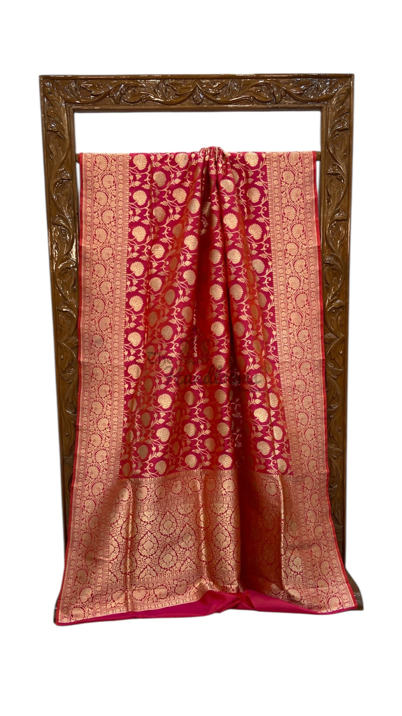 Pure Katan Silk Banarasi Handloom Saree - All Over Jaal Work - The Handlooms