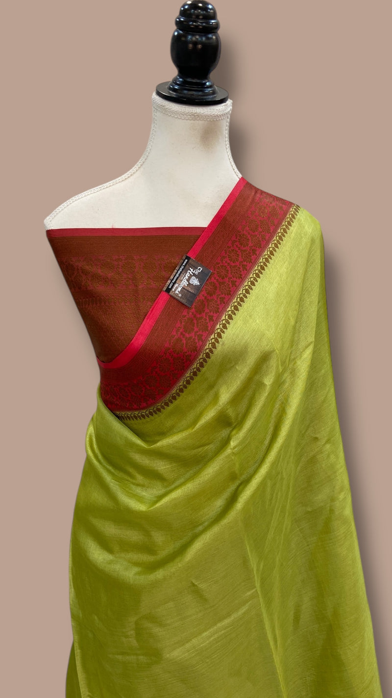 Pure Tussar Silk Handloom Banarasi Saree - The Handlooms