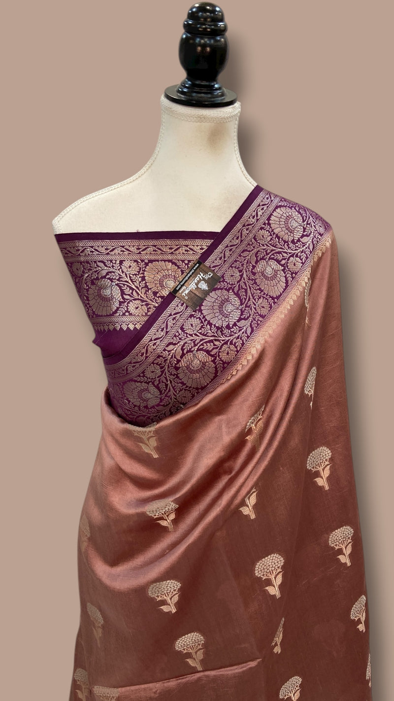 Pure Chiniya Silk Khaddi Handloom Banarasi Saree - The Handlooms