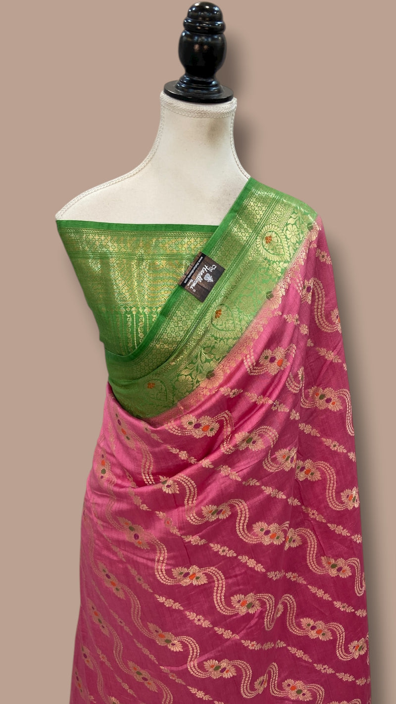 Pure Chiniya Silk Handloom Banarasi Saree - The Handlooms