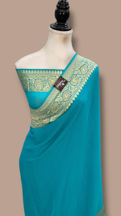 Khaddi Georgette Handloom Banarasi Saree - The Handlooms