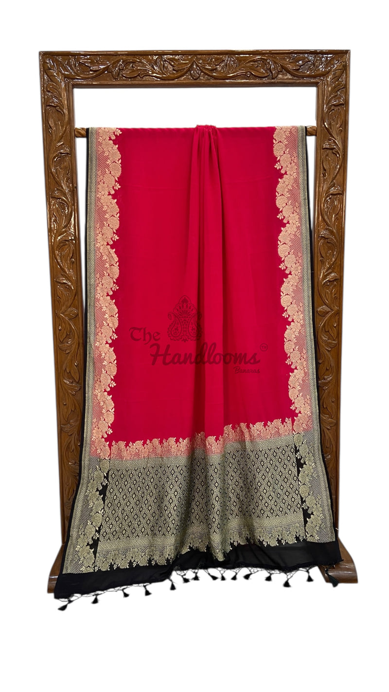 Khaddi Georgette Handloom Banarasi Saree