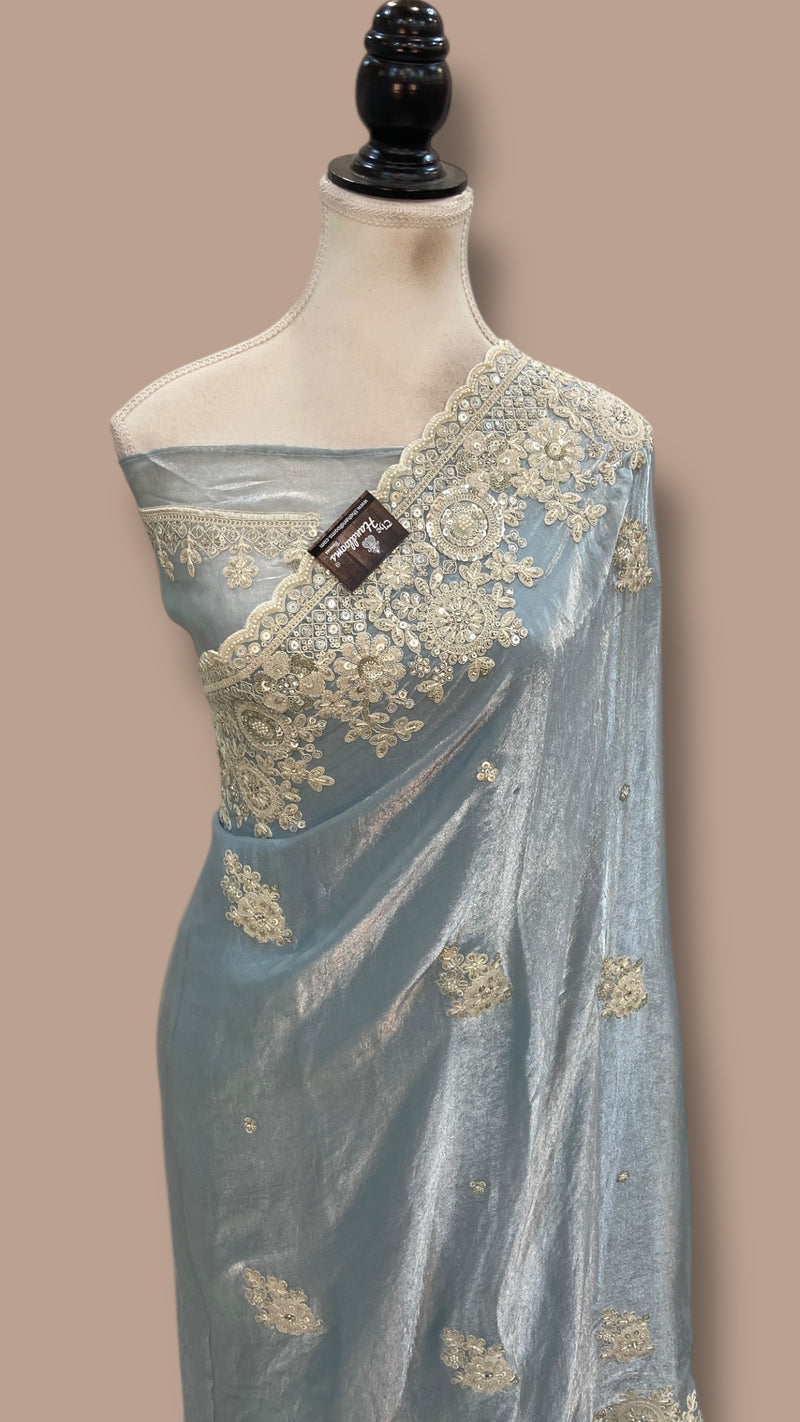 Tissue Silk Banarasi Saree With Handwork