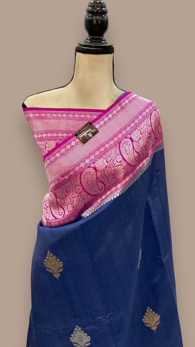 Pure Katan Silk Banarasi Handloom Saree - All over Kadua motifs