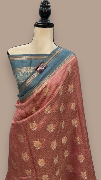 Pure Mango Silk Banarasi Handloom Reshmi Zari Saree With Digital Print