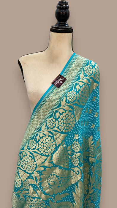 Pure Georgette Banarasi Bandhej Handloom Dupatta