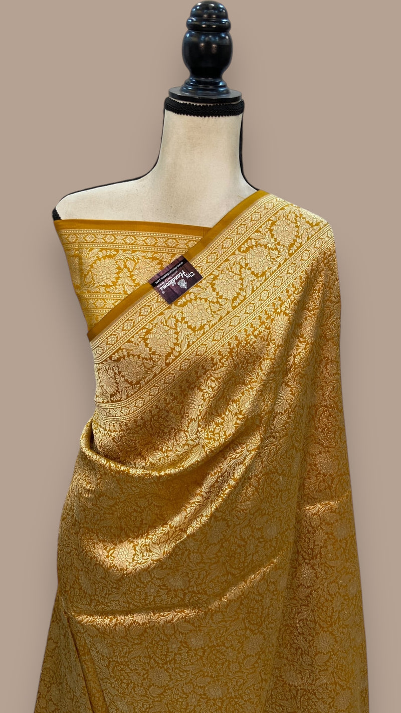 Pure Katan Silk Banarasi Handloom Saree - Tanchui Brocade - The Handlooms