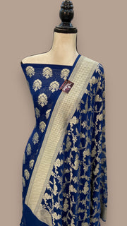 Khaddi Georgette Banarasi Dress material - The Handlooms