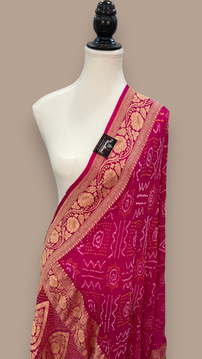 Pure Georgette Banarasi Bandhej Handloom Dupatta