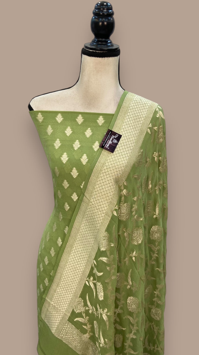 Khaddi Georgette Banarasi Dress material - The Handlooms