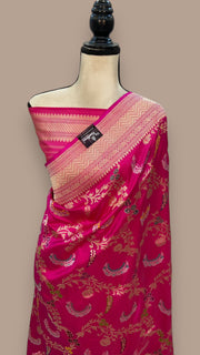 Ektara Pure Katan Silk Banarasi Handloom Saree - All over kadiyal Jaal work - The Handlooms