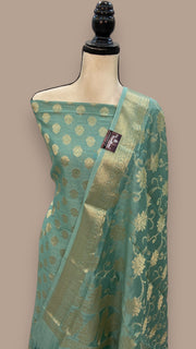 Pure Chanderi Cotton Banarasi Dress material - The Handlooms