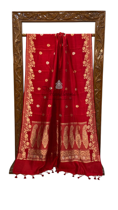 Pure Katan Silk Banarasi Handloom Saree - All over Kadua motifs