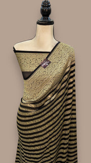 Pure Khaddi Georgette Banarasi Saree -  Gold zari - The Handlooms