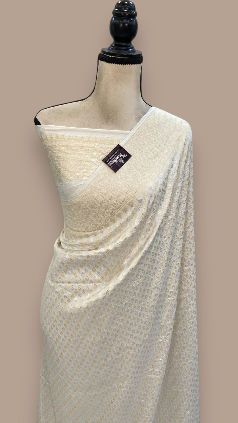 Pure Moonga Khaddi Handloom Banarasi Saree - The Handlooms