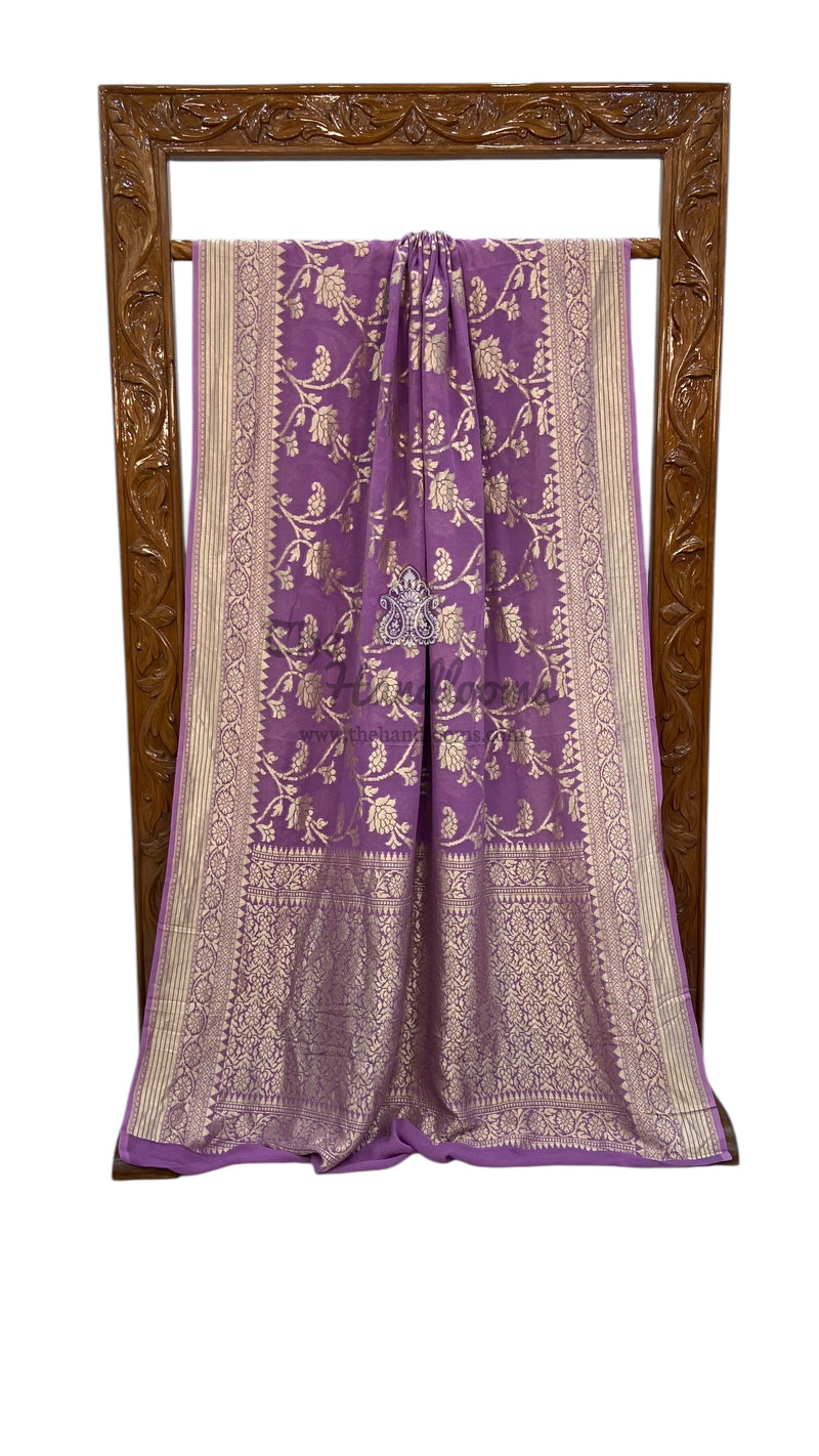 Khaddi Georgette Handloom Banarasi Saree - The Handlooms