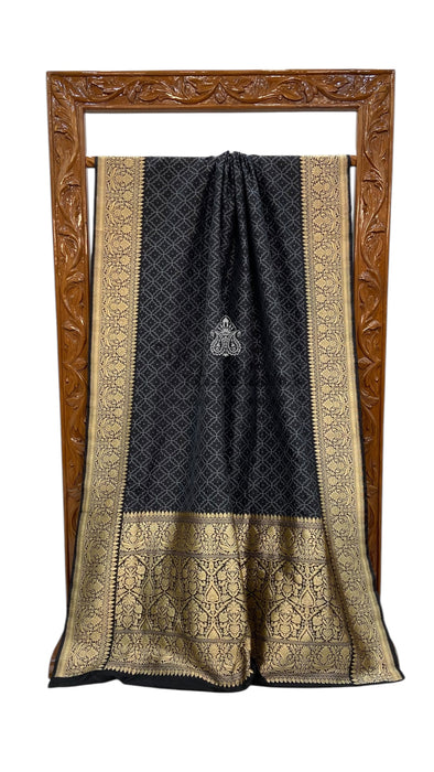 Pure Katan Silk Banarasi Handloom Saree - All over Jaal work