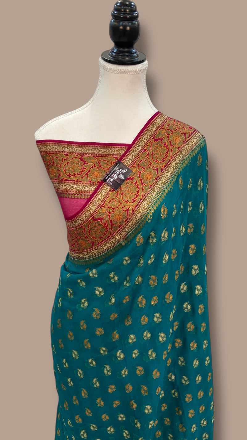 Pure Chiffon Khaddi Banarasi Saree - The Handlooms