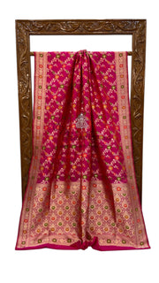 Pure Katan Silk Banarasi Handloom Saree - All over Jaal Work With Meenakari - The Handlooms