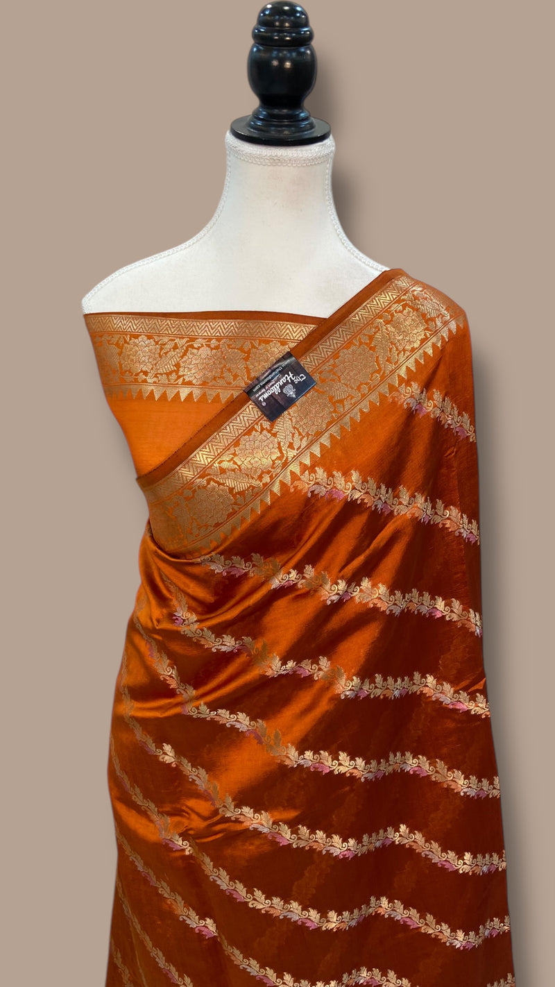Pure Mango Silk Handloom Banarasi Saree - The Handlooms