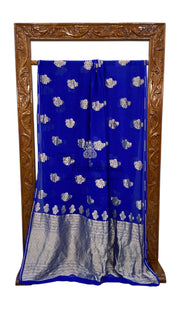 Pure Khaddi Georgette Banarasi Saree -  water zari - The Handlooms