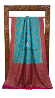 Khaddi Georgette Handloom Banarasi Saree - Antique Zari - The Handlooms