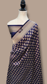 Pure Katan Silk Banarasi Handloom Saree - All over jaal work - The Handlooms