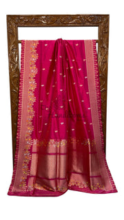 Pure Katan Silk Banarasi Handloom Saree - All over Sona Roopa Kadua motifs - The Handlooms