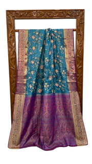 Tussar Silk Handloom Banarasi Saree With Chikankari - The Handlooms