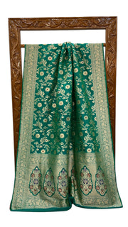 Pure Katan Silk Banarasi Handloom Saree - All over Jaal Work With Meenakari - The Handlooms