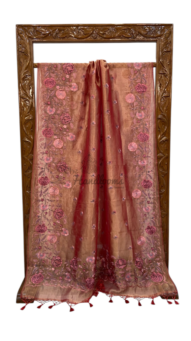 Pure Tissue Handloom Banarasi Saree With Chikankari - The Handlooms