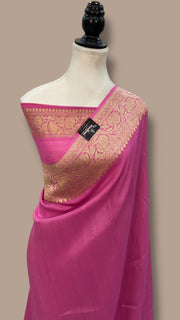 Tussar Georgette Handloom Banarasi Saree - The Handlooms