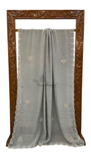 Pure Georgette Handloom Banarasi Saree with Handwork: Zardozi, Diamond Chain and Katdana - The Handlooms