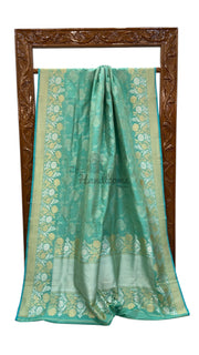 Ektara Pure Katan Silk Banarasi Handloom Saree - All over kadiyal Jaal work - The Handlooms