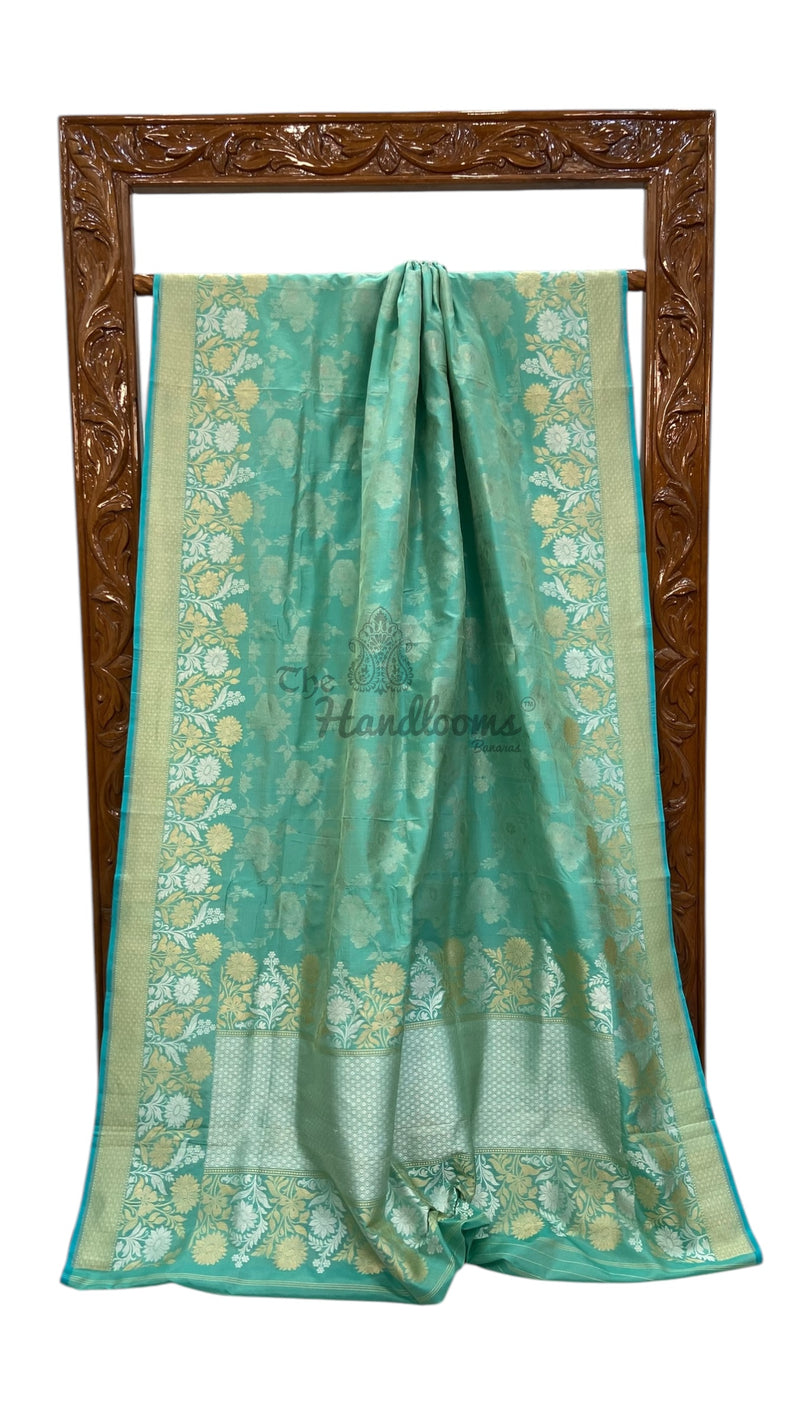 Ektara Pure Katan Silk Banarasi Handloom Saree - All over kadiyal Jaal work - The Handlooms