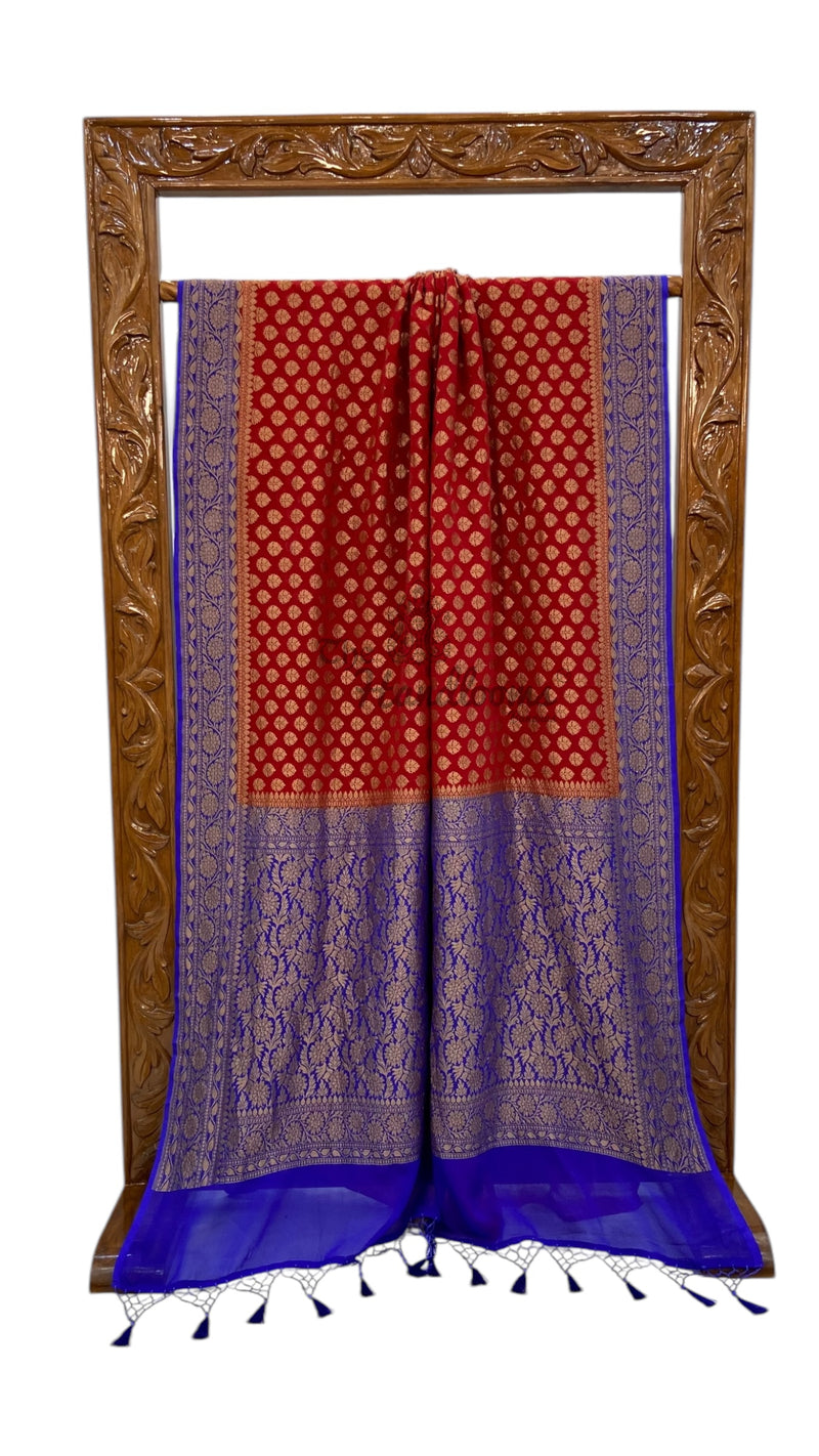 Khaddi Georgette Handloom Banarasi Saree - The Handlooms