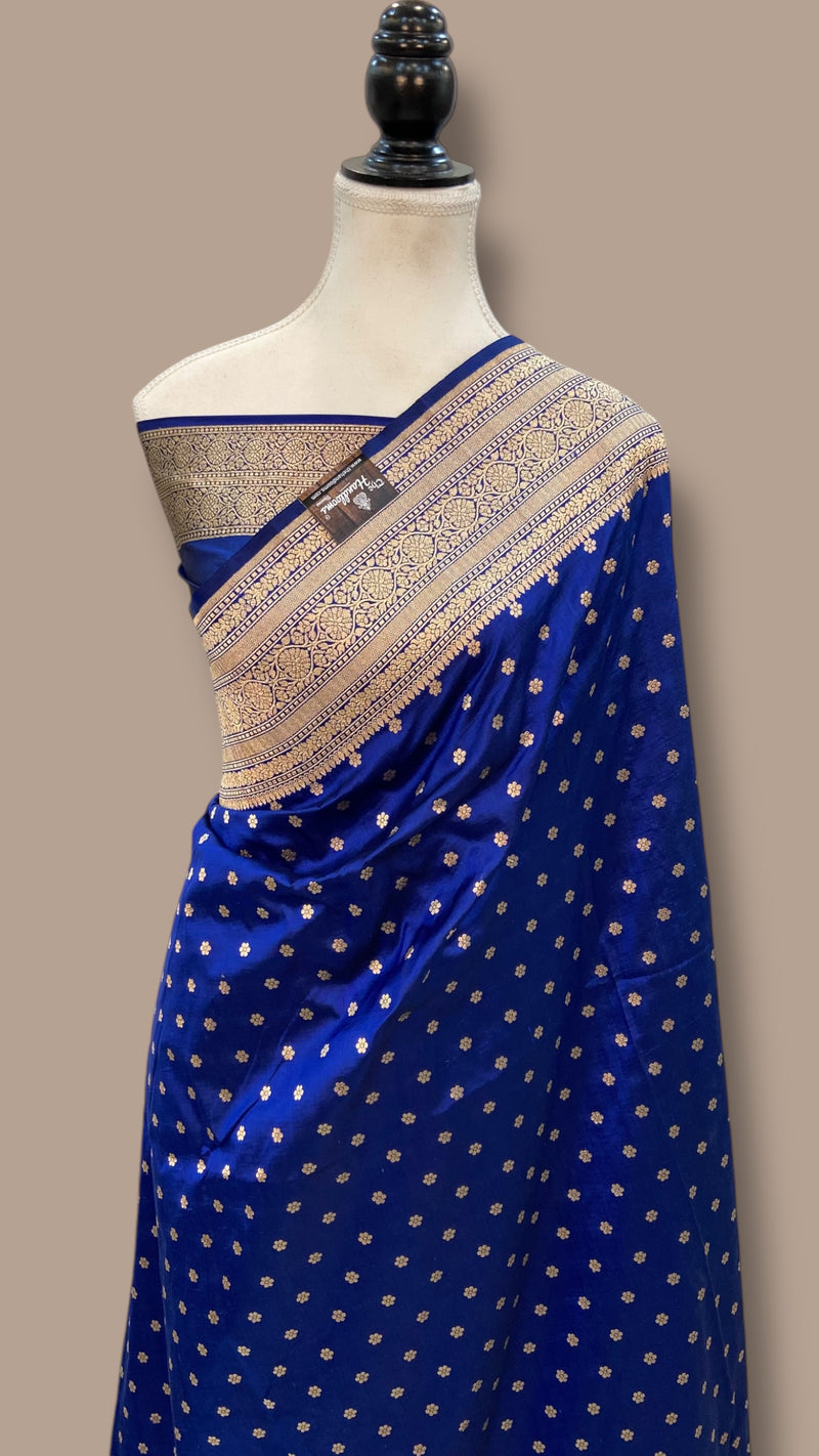 Pure Katan Silk Banarasi Handloom Saree - All over Jaal work - The Handlooms