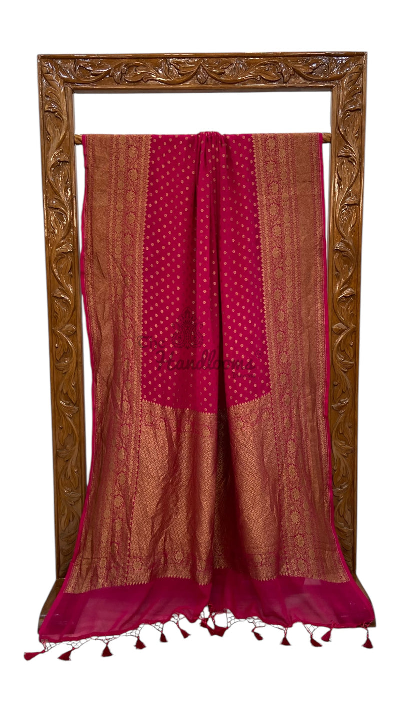 Khaddi Georgette Banarasi Saree -  Antique zari - The Handlooms