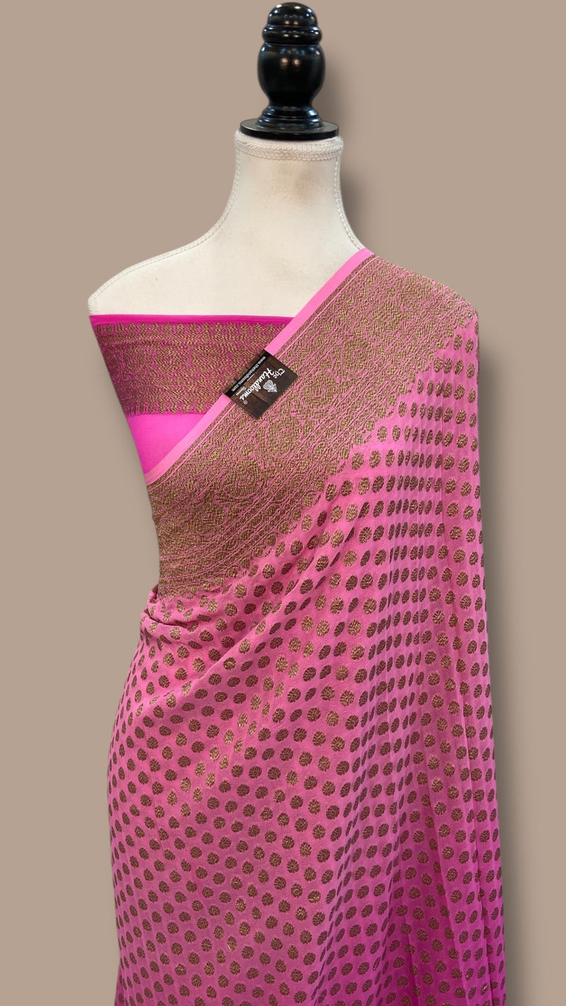 Pure Khaddi Georgette Handloom Banarasi Saree - The Handlooms