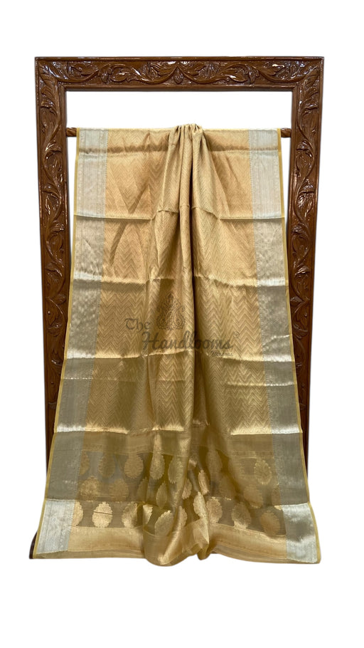 Pure Kora Tissue Tanchui Handloom Banarasi Saree - The Handlooms